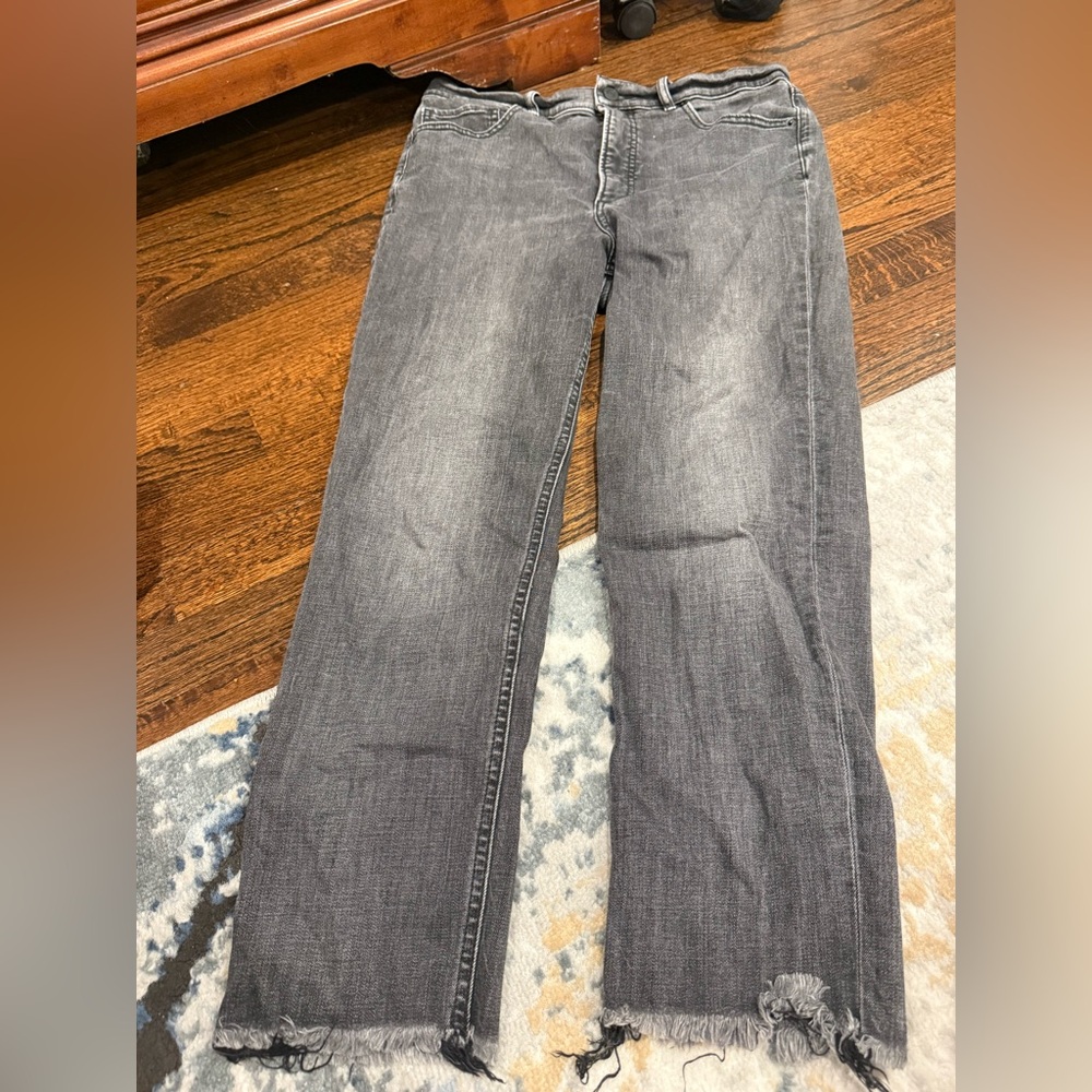 Express Mom Jean Super High Rise Size 10 Black Frayed Hem EUC